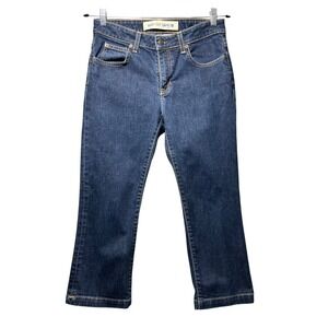 Gap Womens Boot Cut Capri Stretch Jeans Dark Wash Blue Size 6 Reg Denim‎